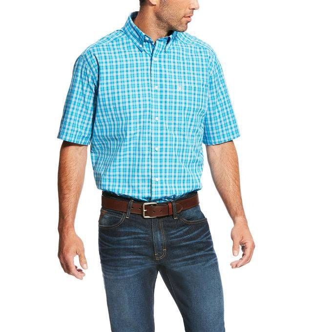 Ariat Men Lawson Ss Perf Deep Aqua Xl
