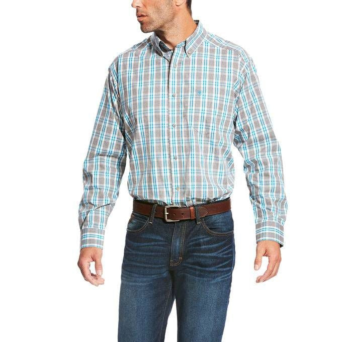 Ariat Men Lucerne Ls Perf Grey Heather Med