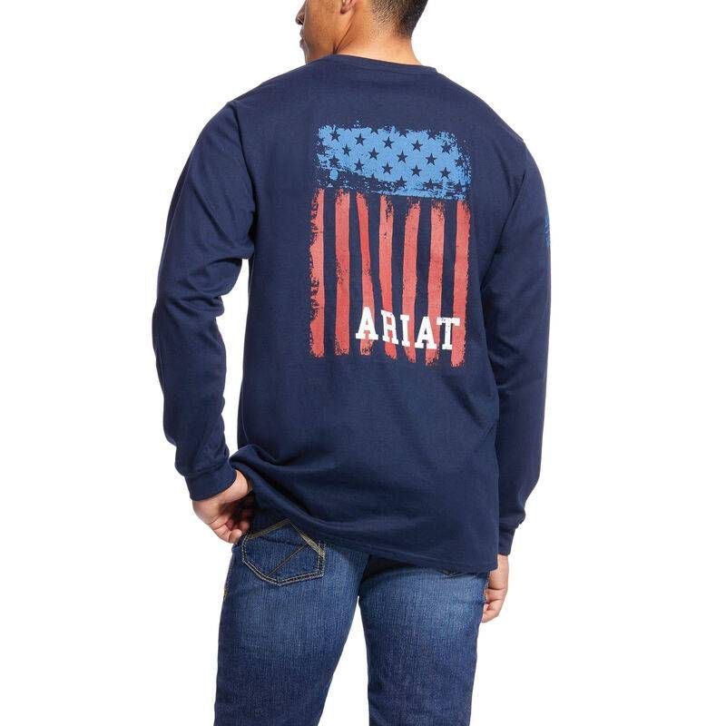 Ariat Mens Fr Americana Graphic T Shirt Navy Small