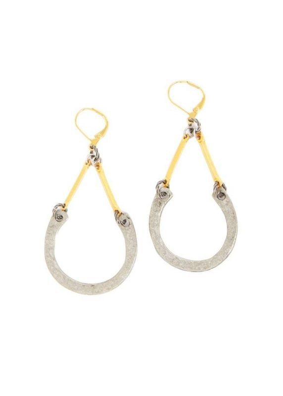 Kerrits Hammered Horseshoe Earrings Mixed Metal