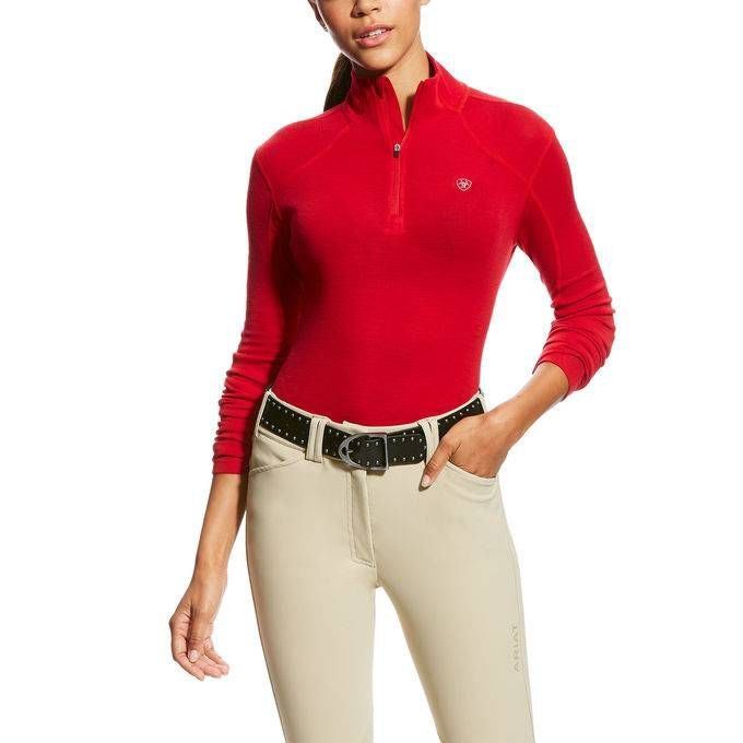 Ariat Ladies Cadence Wool 1/4 Zip Salsa Xx Large