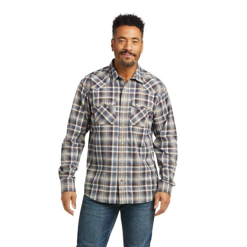 Ariat Mens Holland Retro Fit Shirt Indigo Large