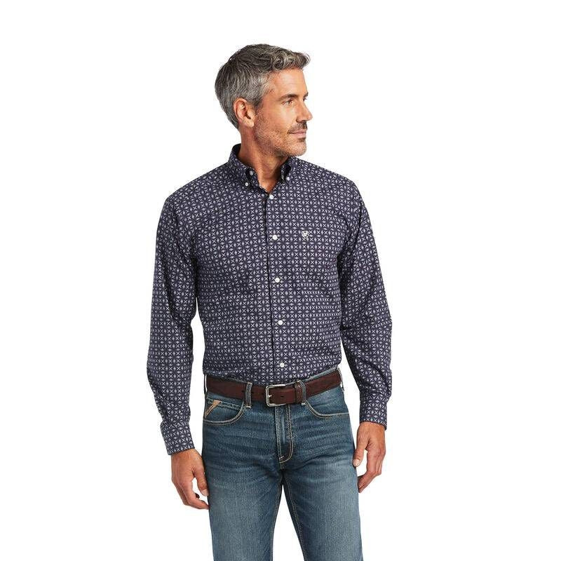 Ariat Mens Arman Fitted Shirt Blue Nights XS