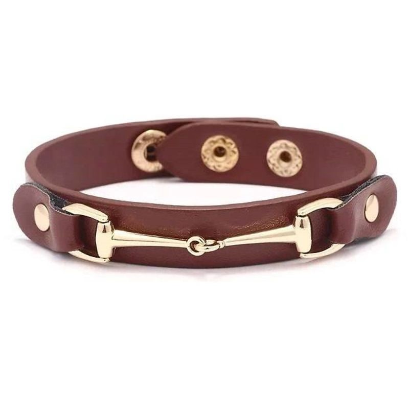 Awst Intl Vegan Leather Bracelet With Snaffle Bit