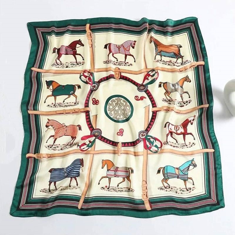 Awst Intl Horses In Blankets Medallion Scarf