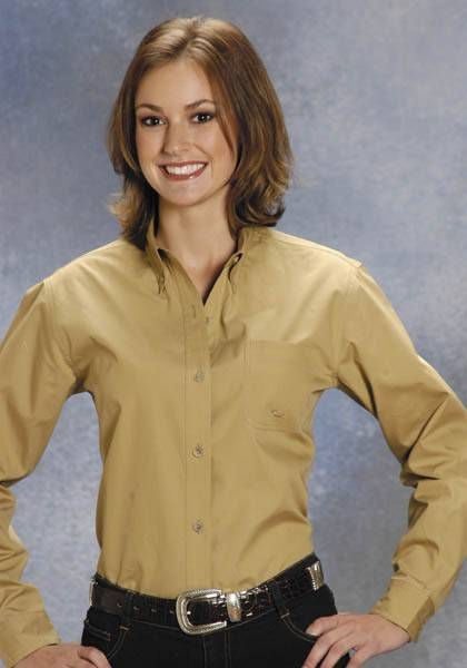 Roper Ladies Poplin LS Variegated Button Shirt