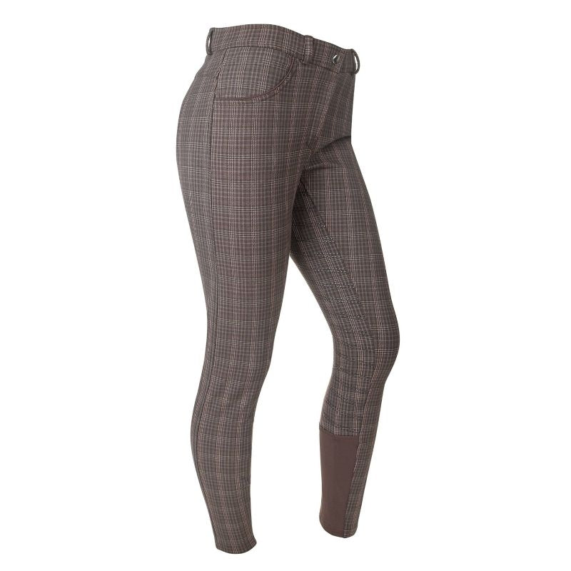 Ashley Classic Ladies FS Breeches Brown/Pink Plaid
