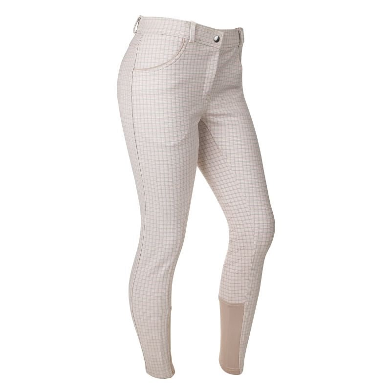 Ashley Classic Ladies KP Breeches Pink/Blue Plaid