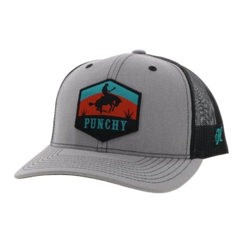 Hooey Punchy 6 Panel Trucker Hat Grey/Black