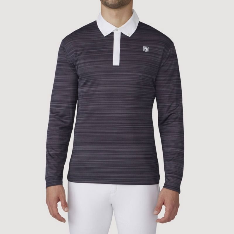 Romfh Mens Ombre LS Polo Shirt