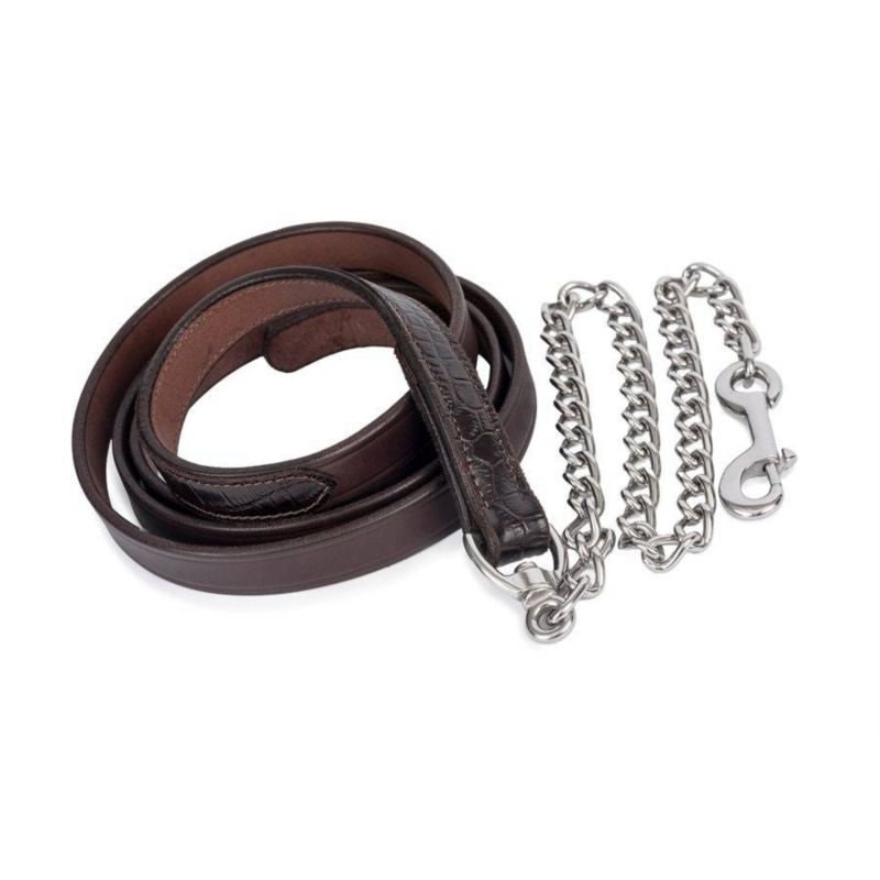 Perris Croc Leather Lead with Chain