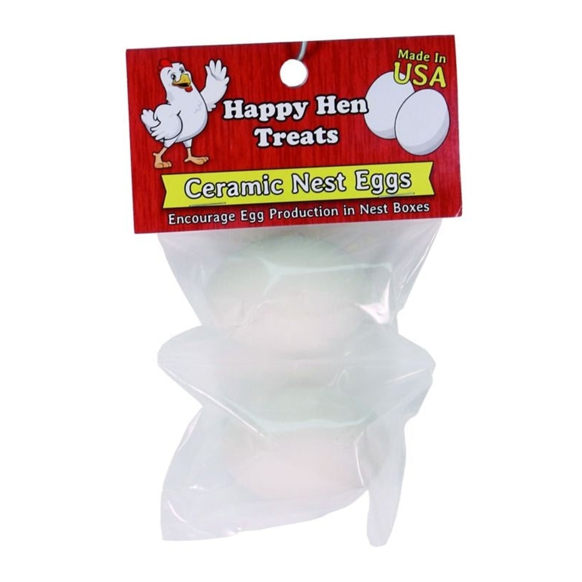 Happy Hen Ceramic Nest Eggs 2 Pack White