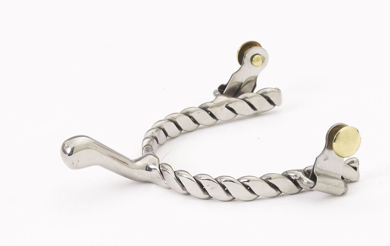 Turn-Two Equine Braided M-Shank Knob Spurs Brn