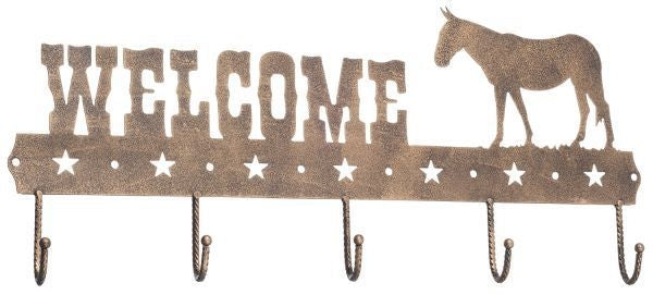 Gift Corral Welcome Sign Hook - MuleBk/Wh