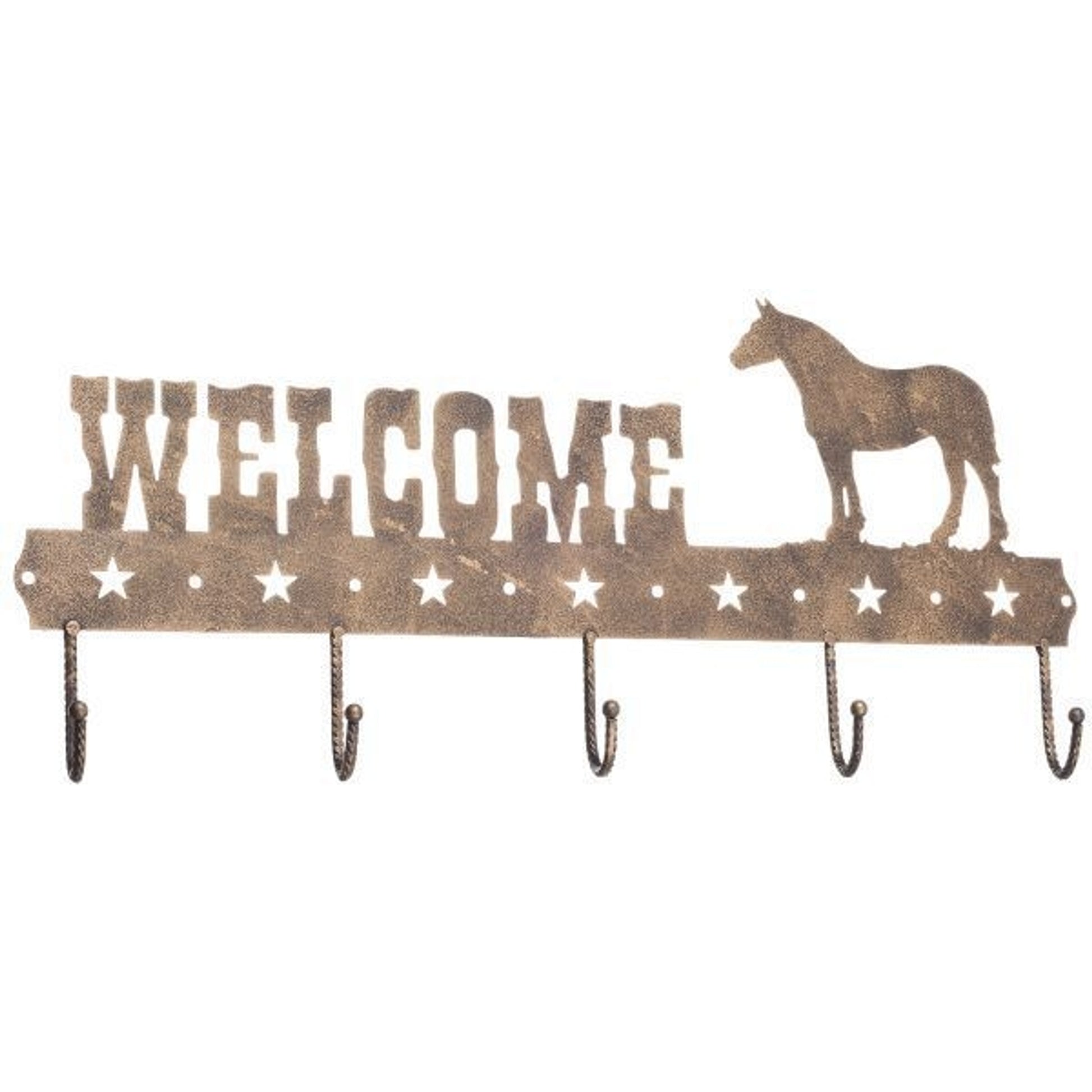 Gift Corral Welcome Sign Hook - Draft HorseBk/Wh