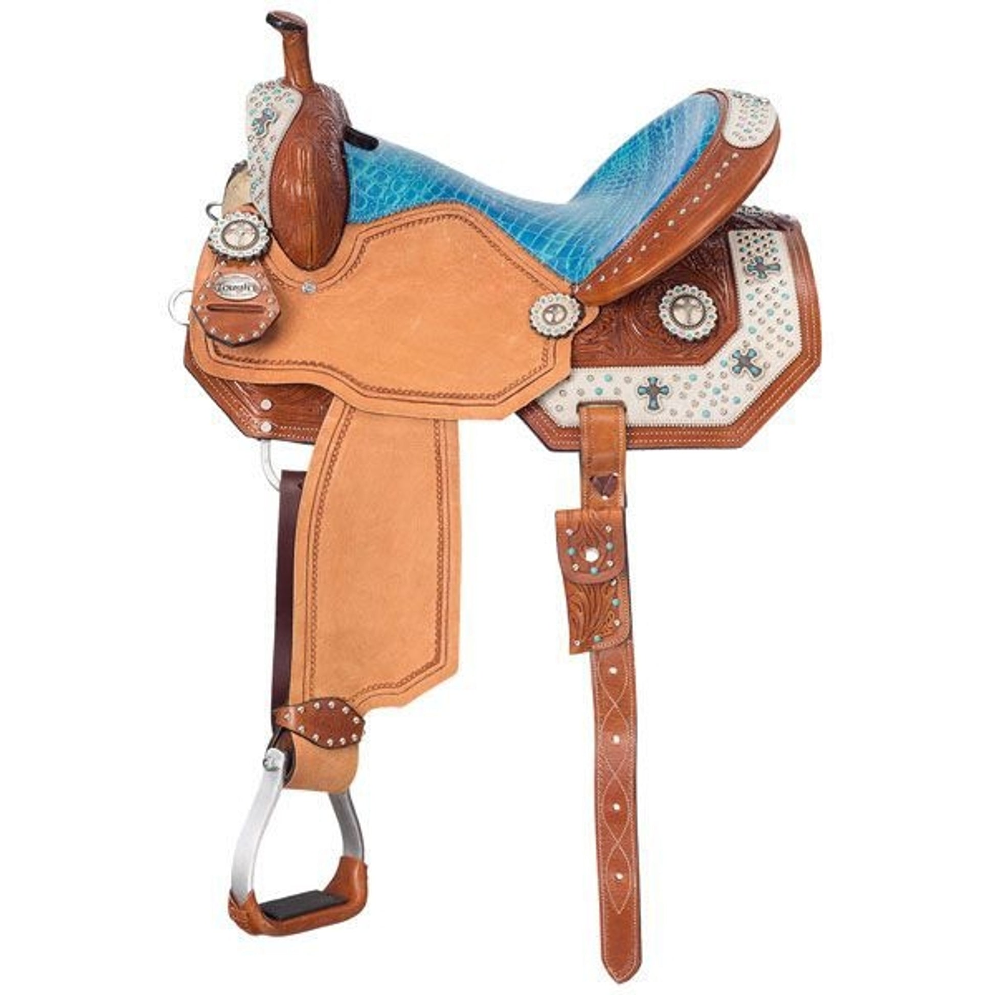 Silver Desert Hope Barrel Saddle with White Hair 15