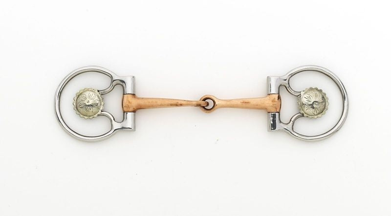 Stainless Steel Concho C Snaffle D-Ring Bit 5