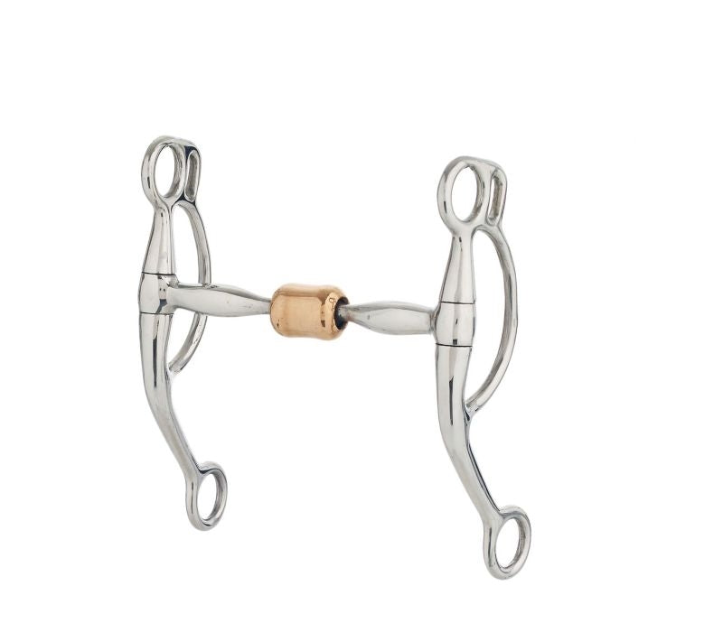 Stainless Steel Straight Roller Double Rein Bit 5
