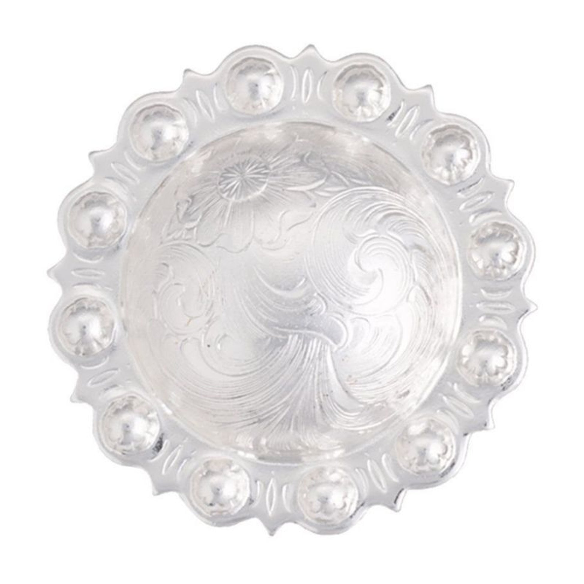 Sun Trim Silver Engraved Conch/ScrewBack 1 Sil