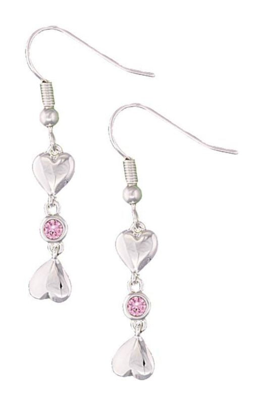 Montana Heart 2 Heart Earrings with Pink Crystal