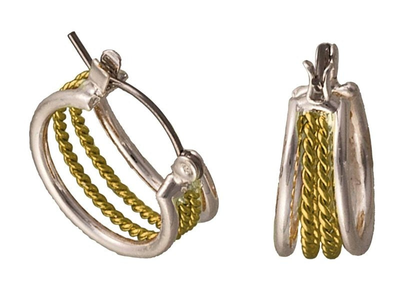 Montana Silver Gold Rope Hoop Earrings