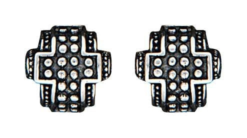 Montana Silver Half Bead Cross Earrings