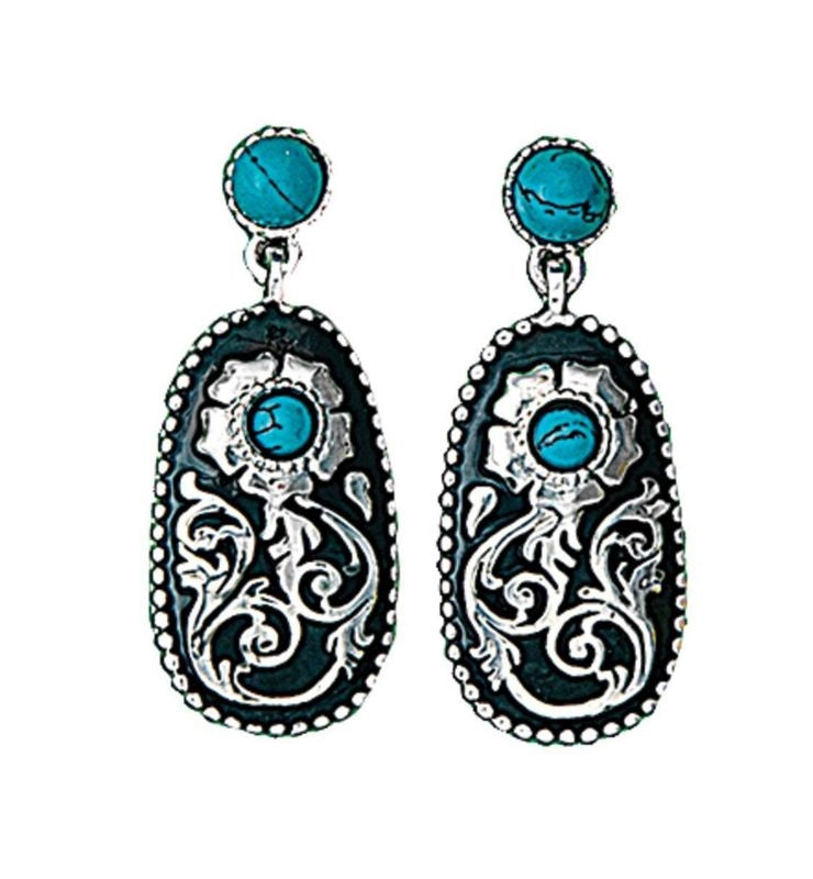 Montana Silver Turquoise Posy Drop Earrings