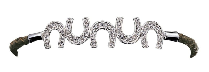 Montana Rhinestone Horseshoes On Leather Bracelet