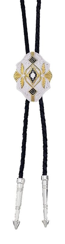 Montana Southwest Scalloped Bolo Tie 1.5X2 Br/Rd