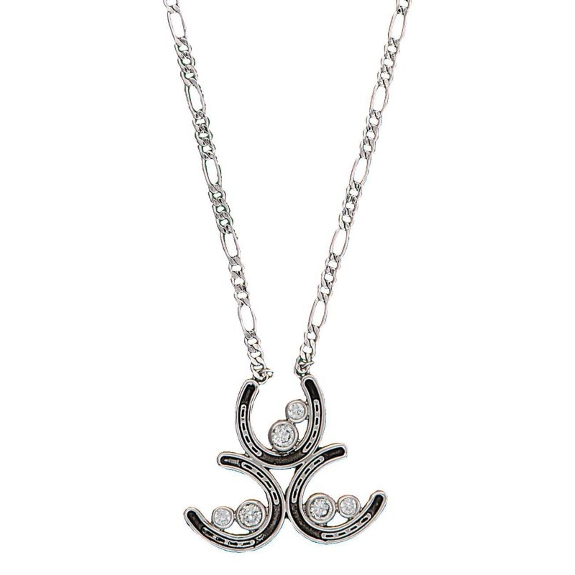 Montana Silver Threes A Charm Horseshoe Necklace