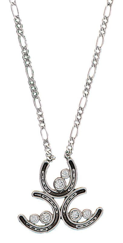 Montana Silver Threes A Charm Horseshoe Necklace