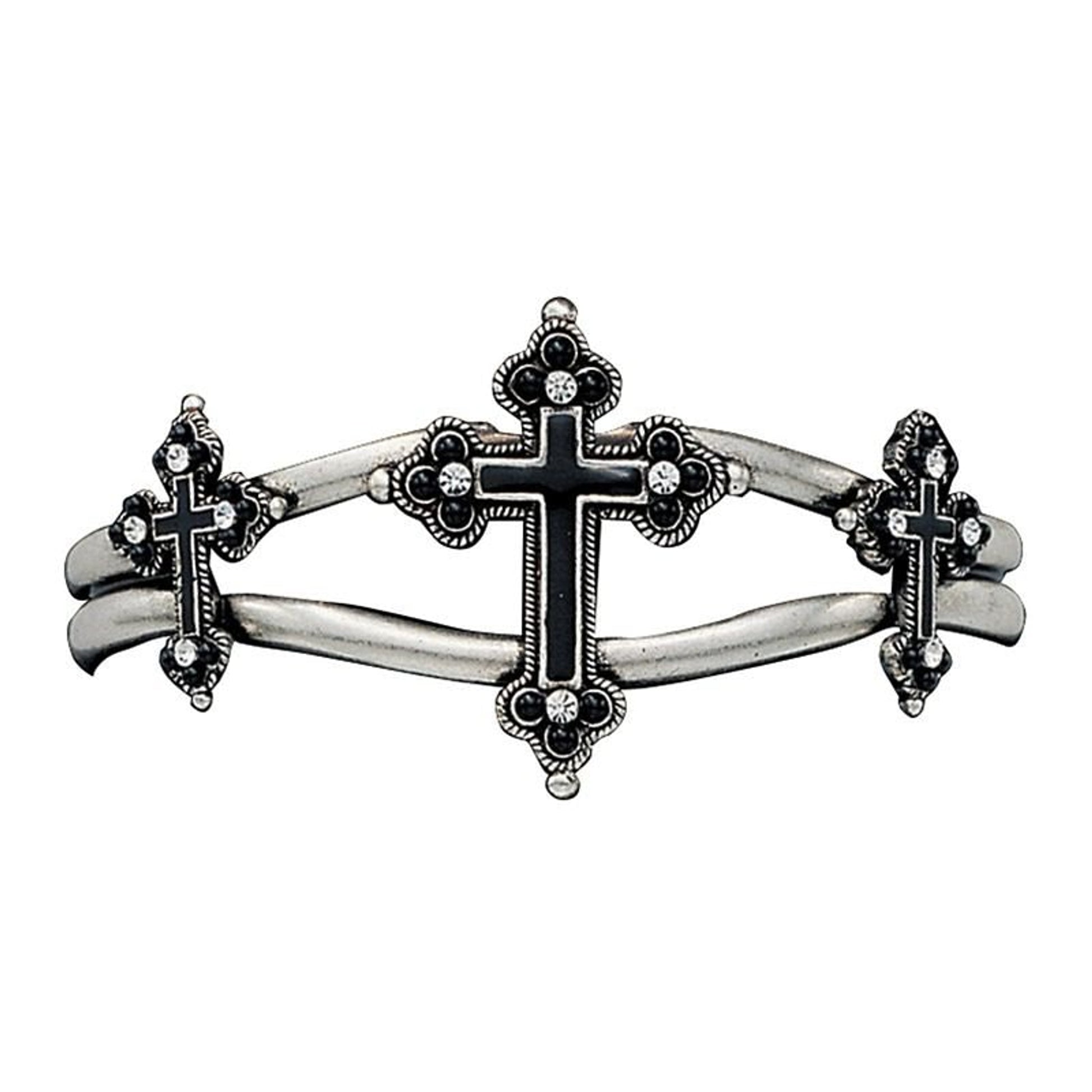 Montana Antiqued Trefoil Cross Cuff Bracelet