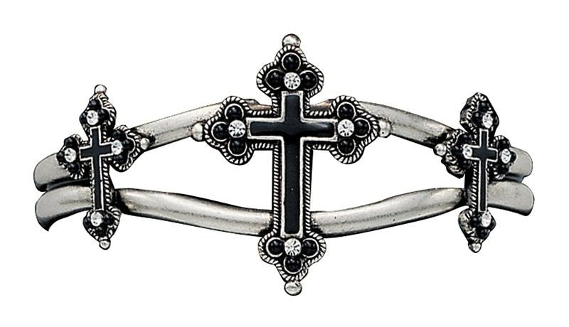 Montana Antiqued Trefoil Cross Cuff Bracelet