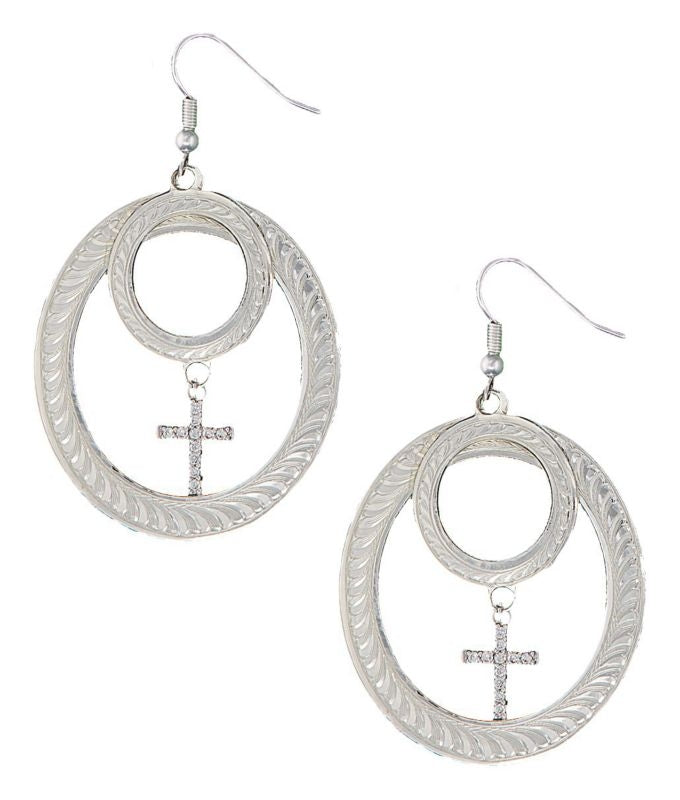 Montana Roping On Faith Earrings Silver