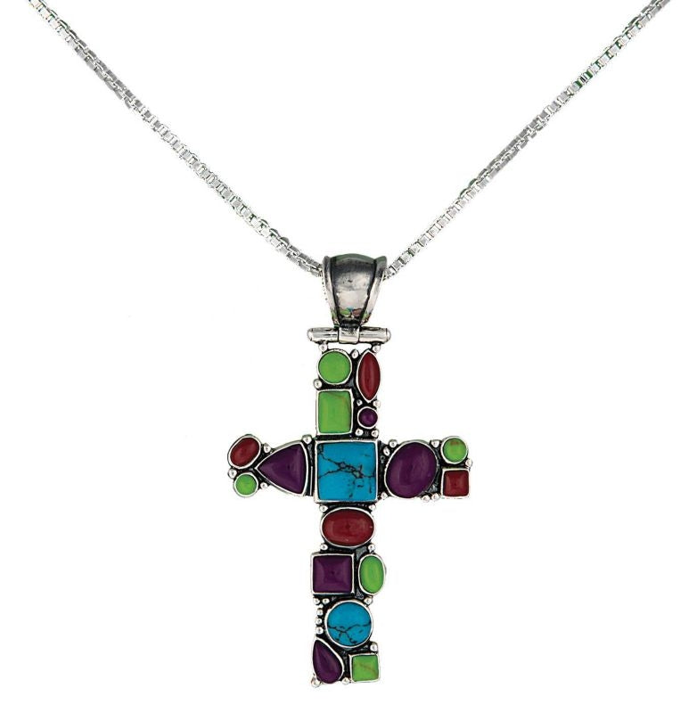 Montana Silver Canyon Colors Cross Necklace