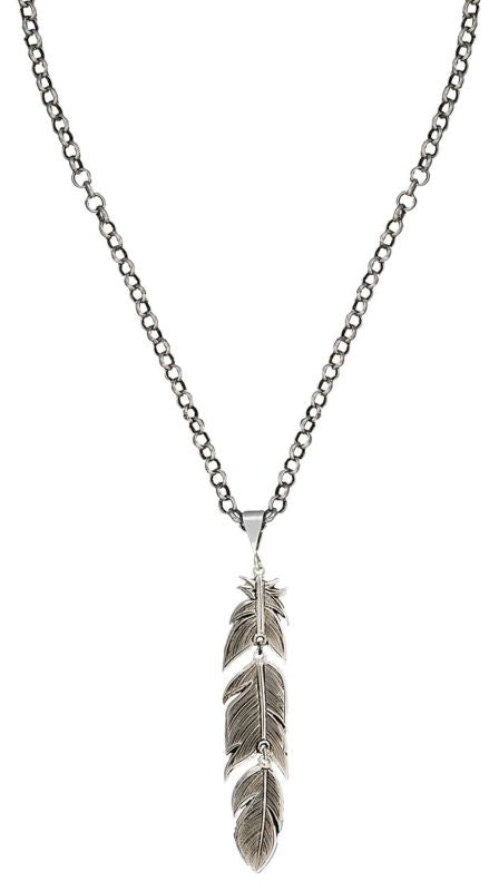 Montana Antiq Silver Plume Feather Necklace