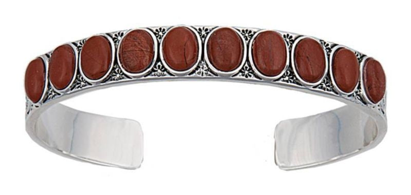 Montana Canyon Red Stone/Silver Cuff Bracelet
