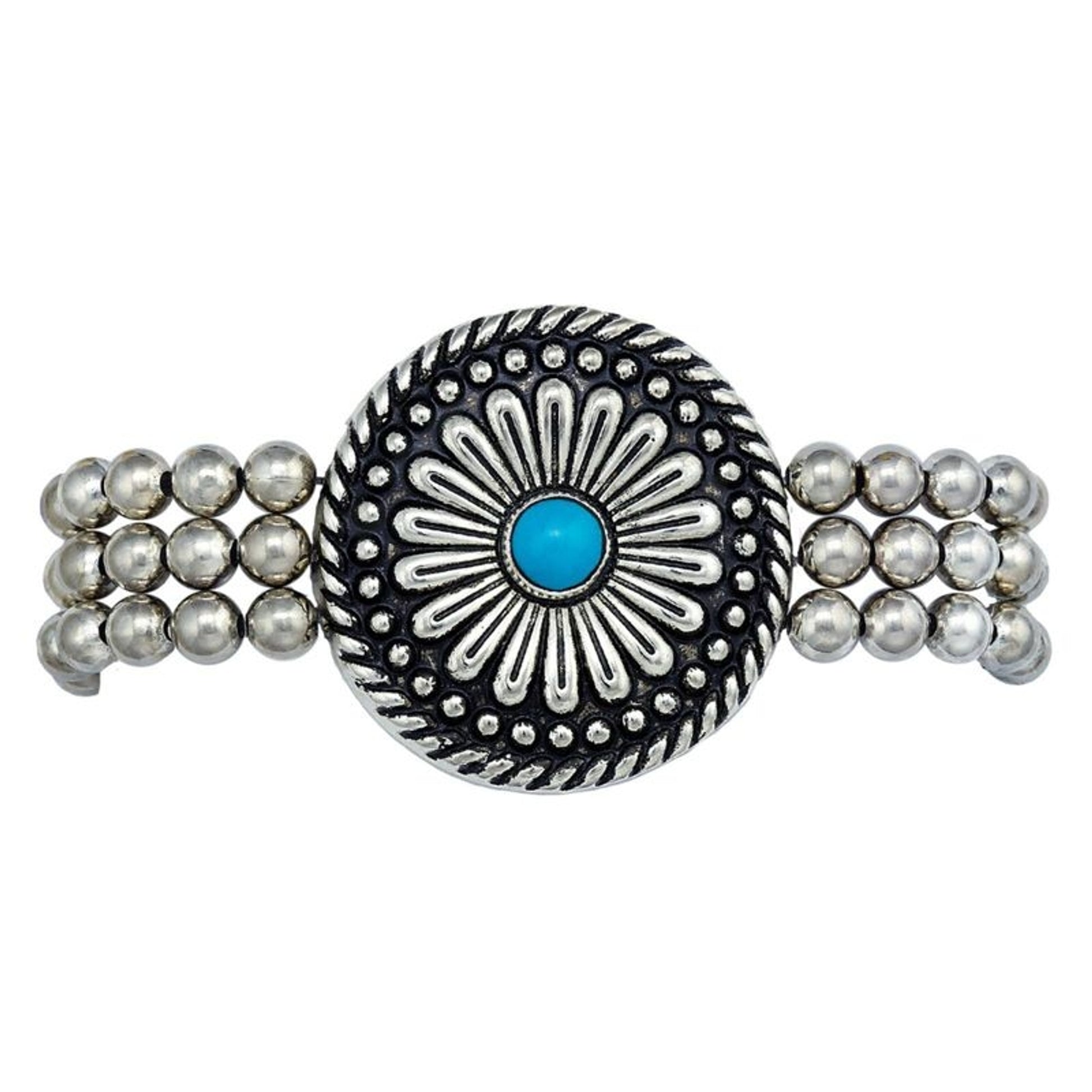 Montana Desert Mesa Flower Beaded Stretch Bracelet