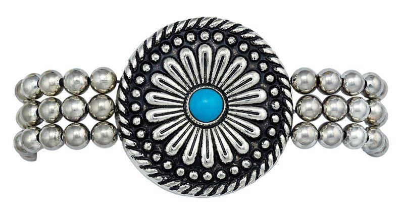 Montana Desert Mesa Flower Beaded Stretch Bracelet