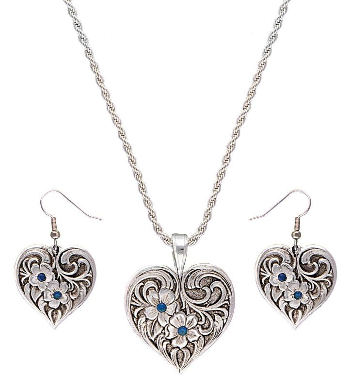 Montana True Blue Tangled Flowers Jewelry Set