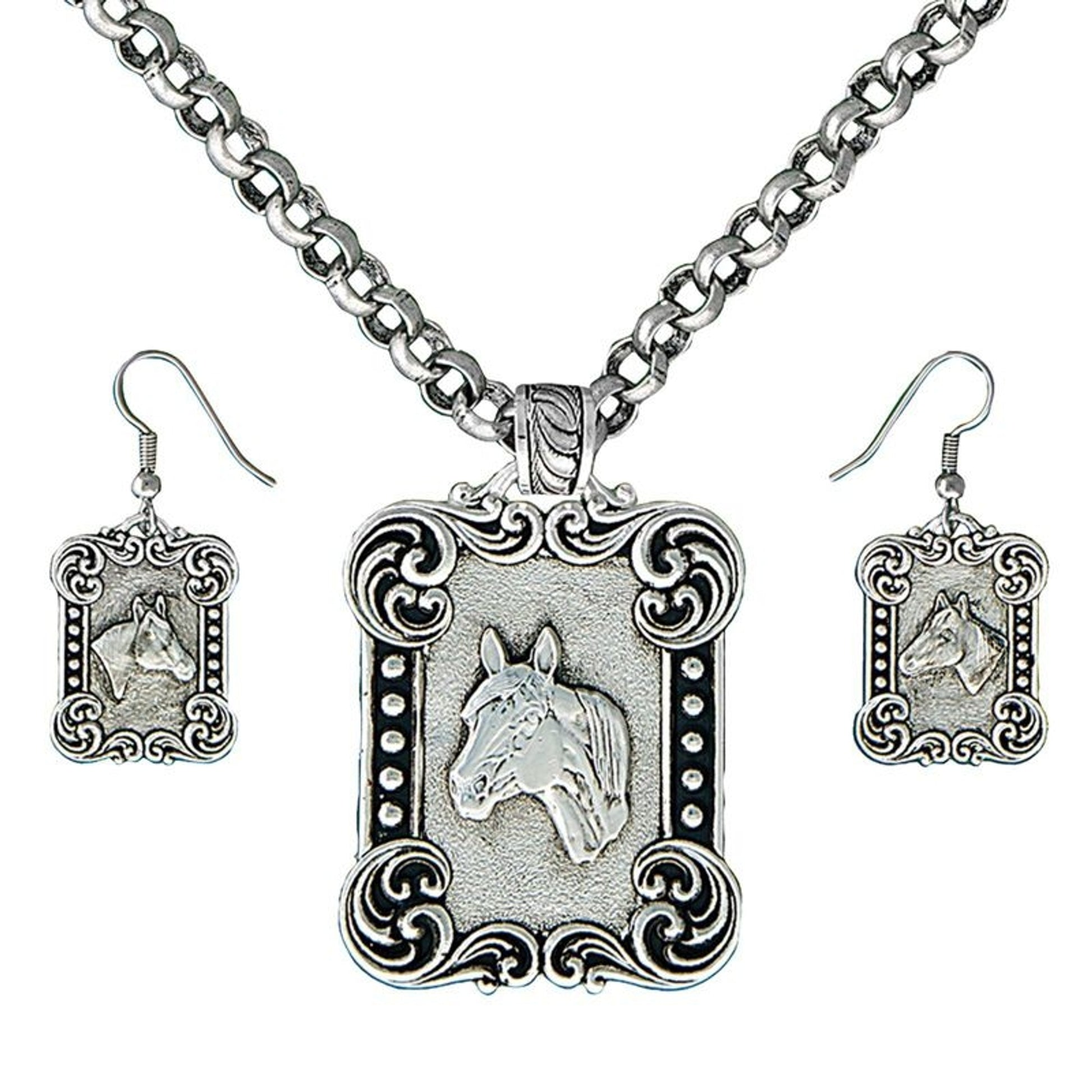 Montana Western Deco Riders Cameo Jewelry Set