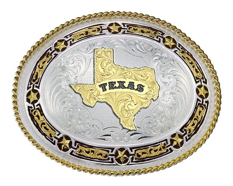 Star Link West Beltbuckle/State Of Texas 4X3.25 Br