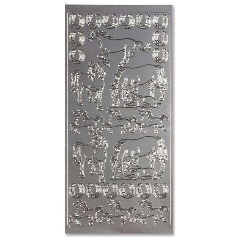 Foil Horse Stickers Silver