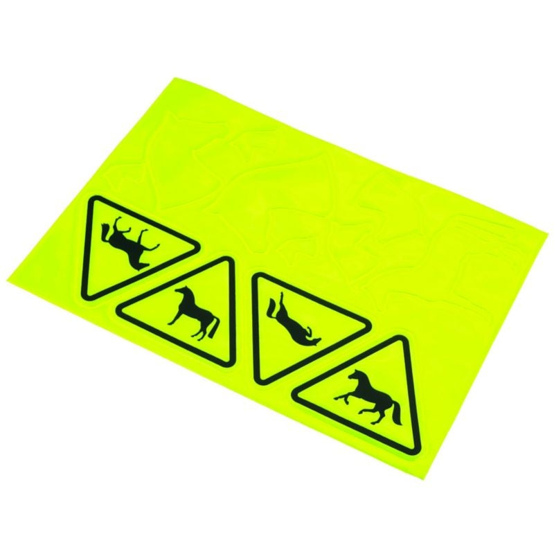 Horse Caution Reflect Stickers Yellow