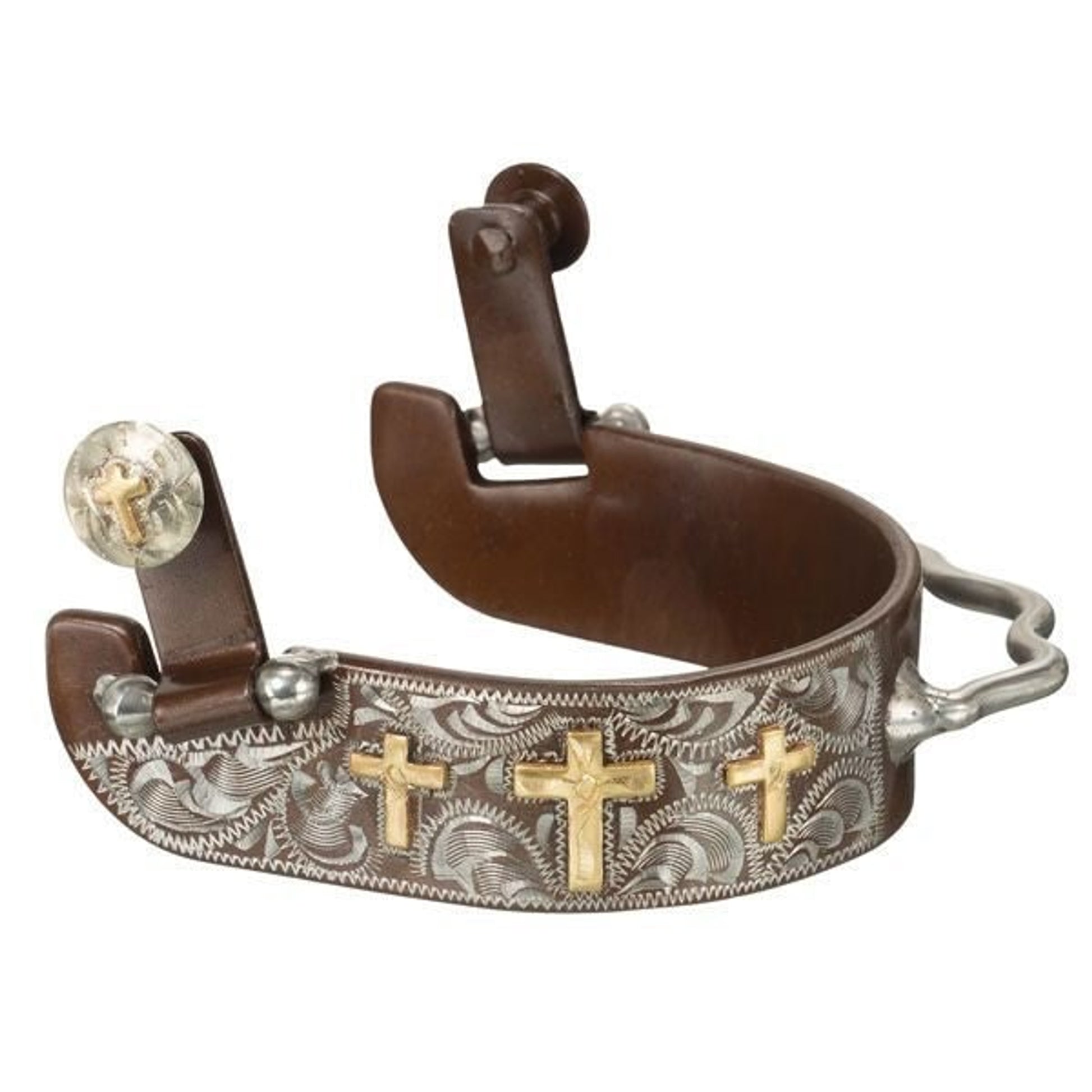 Kelly Silver Star 3 Cross With Silver Bumper Spur Brn