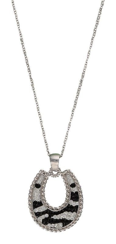 Candied Collect Horseshoe/Zebra Stripe Necklace