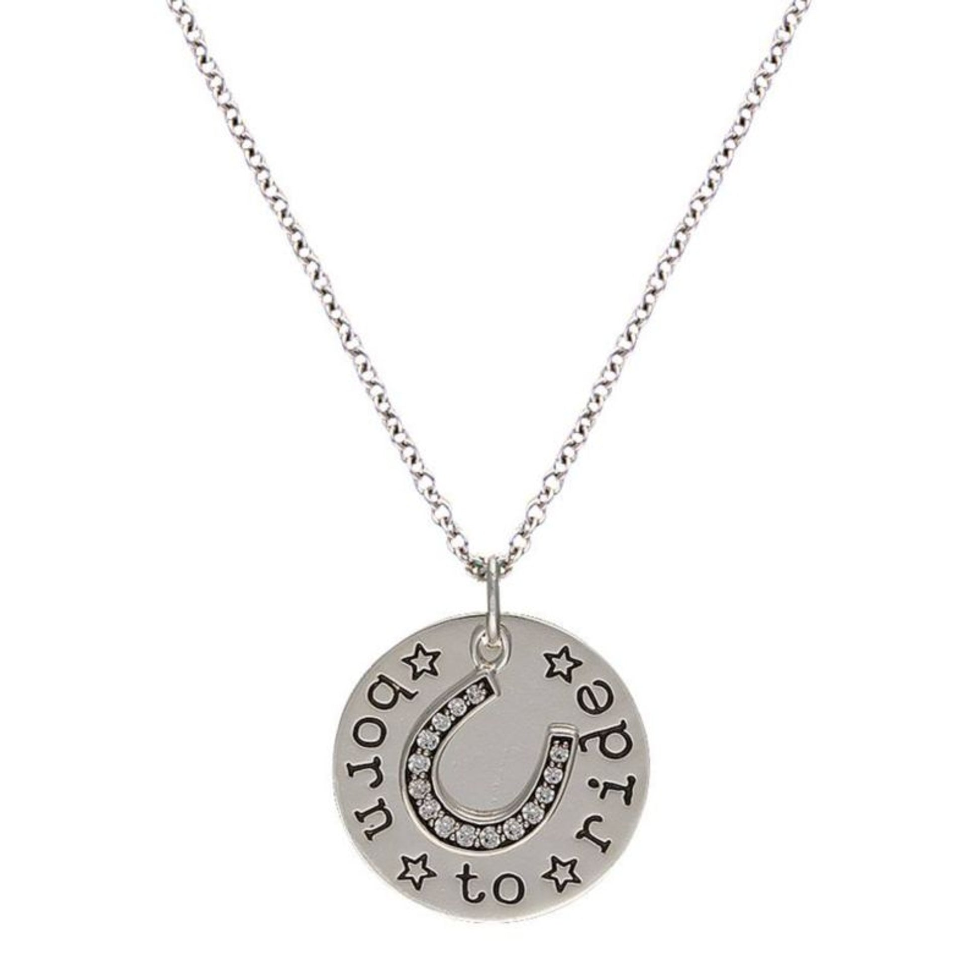 Montana Cowgirl Coin Charm Born to Ride Necklace