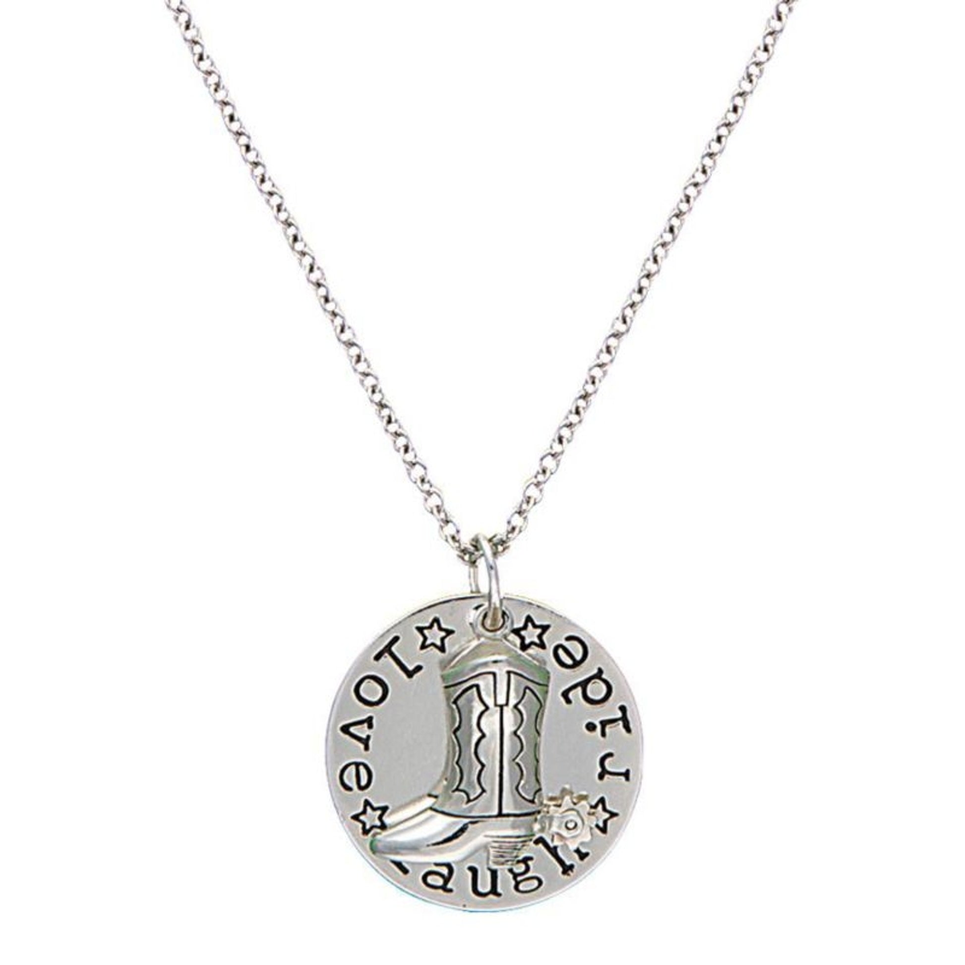 Montana Cowgirl Charm Love Laugh Ride Necklace