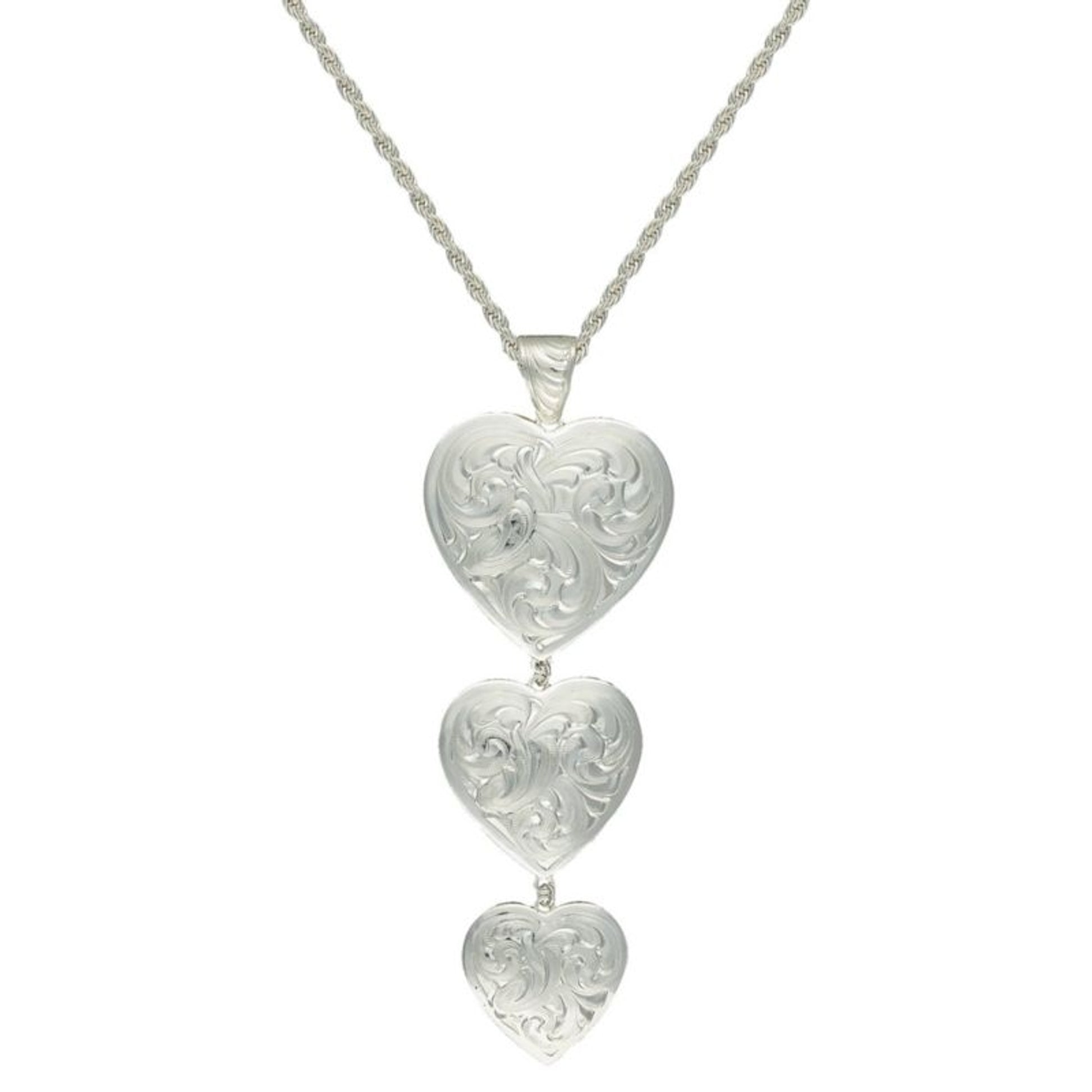 Montana Triple Heart Silver-Tone Concho Necklace