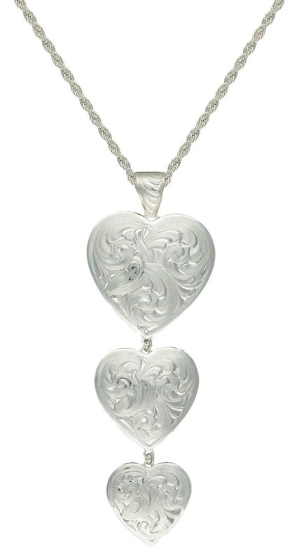 Montana Triple Heart Silver-Tone Concho Necklace